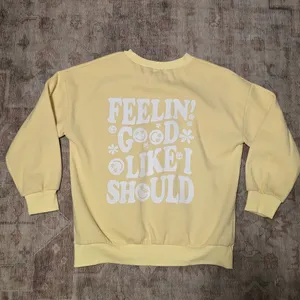 KatyDid Feelin Good Like I Should Yellow Crewneck Sweatshirt Size L retro fun thumbnail 7