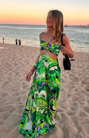 Vacation maxi dress Green Size XS thumbnail 2