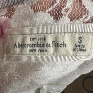 Abercrombie & Fitch Y2K Womens Lace Sheer Top Short Sleeve White Size Small thumbnail 5