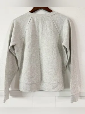 J.Crew Women’s S Gray Wool Cable Knit Mixed Media Sweatshirt Sweater NWOT thumbnail 4