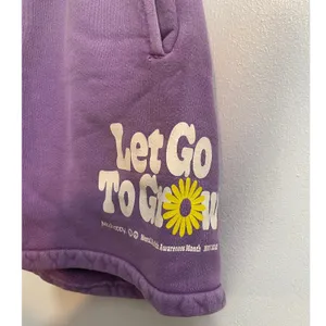 Madhappy Let Go To Grow Fleece Shorts Purple Graphic Streetwear Loungewear Small thumbnail 3