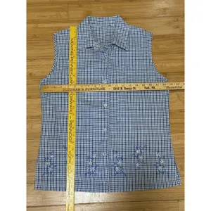 Cabin Creek Vintage Y2K Embroidered flower pattern Shirt Women's Large Sleeveless ButtonUp thumbnail 8