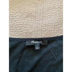 MADEWELL Twist Front Seamed Poplin Top in Black Size 4 thumbnail 6