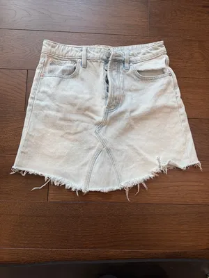 We The Free Free People Going Rogue Frayed Denim Skirt Size 26 - C33-006 thumbnail 2