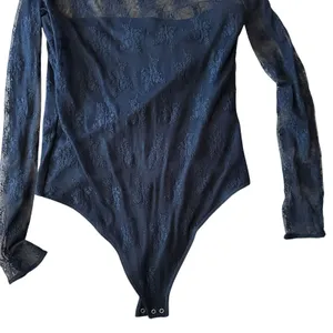 Abercrombie & Fitch Bodysuit Sz L Black Mesh Lace Tube Long Sleeves Whimsigoth thumbnail 5