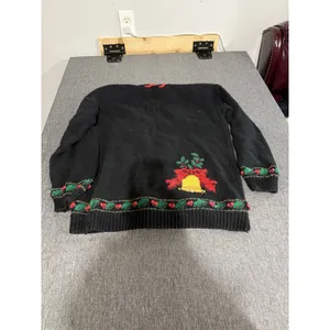Marisa Christina Vintage Chunky Knit V-Neck Christmas Teddy Cardigan Sz M thumbnail 10