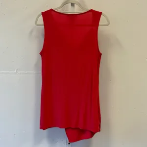 White House Black Market Red Cowl Neck Asymmetric Ring Sleeveless Top Small thumbnail 2
