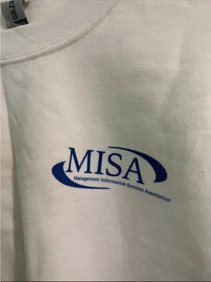 Gildan White Crewneck Sweatshirt with Blue MISA Logo thumbnail 3