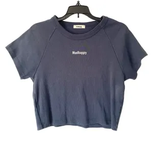 Madhappy Dark Gray Baby Ribbed Crop T-shirt size XL thumbnail 1