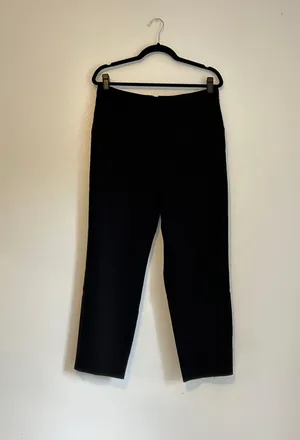 Oak + Fort wide straight leg twill trouser pants black thumbnail 1