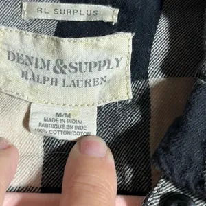 Denim & Supply Ralph Lauren WOMEN RL SURPLUS BUTTON DOWN FLANNEL BLACK/CREAM M thumbnail 6
