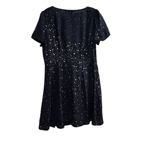 Allegra K Women's Star Print A-Line Short Dress Blue Gold‎ Stars Size M thumbnail 9