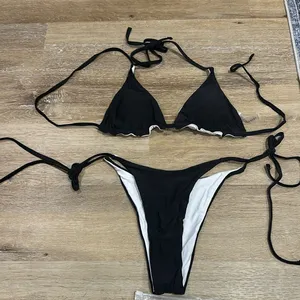 NWT womens medium cheeky black bathing suit thumbnail 1