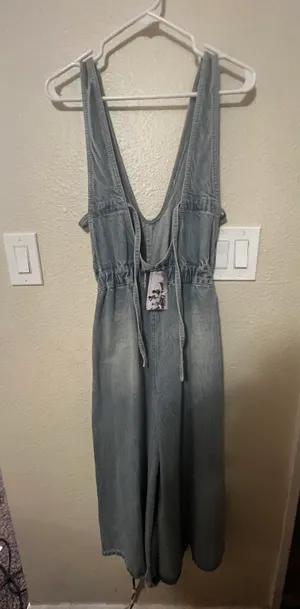 Free People Alora denim Jumpsuit thumbnail 7