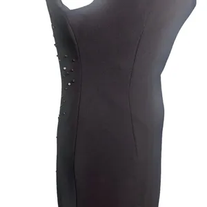 VTG Y2k Black Beaded Sheer Midi‎ Dress Flowy Whimsigoth Fairy Grunge 6P Dark Fem thumbnail 3