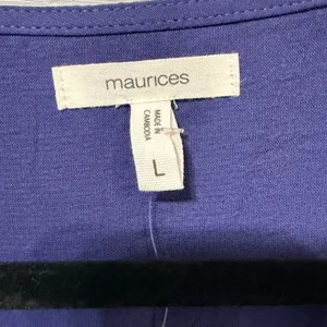 Maurices Womens Blue Pintuck V-Neck Long Sleeve Blouse Top Size L NWT thumbnail 5