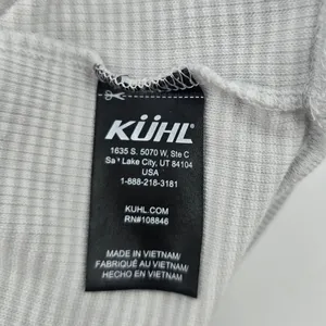 KUHL Hoodie Women M 4096 Gray Striped Lightweight Kangaroo Pocket EUC thumbnail 5