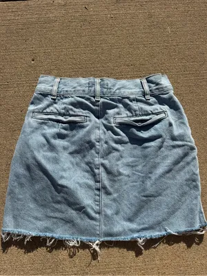 Agolde Becker XS 25 Denim High Rise Mini Skirt Light Wash Pleated Tailgate SEC thumbnail 4