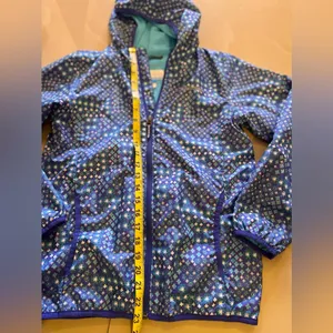 Columbia sportswear Rain Jacket Blue Stars Dots Flowers Hooded Lightweight thumbnail 4