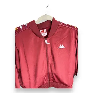 Kappa Banda Ponce Women's Large‎ Red Long Sleeve Cropped Track Jacket NWT thumbnail 2