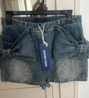 Aelfric Eden Denim Skirt Bow thumbnail 1