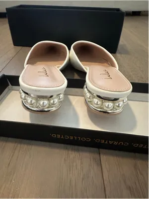Lulus Women's White Perlia Pearl Pointed Toe Mules Size 7.5 thumbnail 9