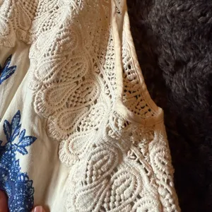 FREE PEOPLE Elegant Blue and White Women's Dress thumbnail 5