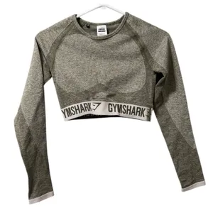 Gymshark Women Sports Long Sleeve Crop Top Green Size Small‎ Athleisure Athletic thumbnail 1