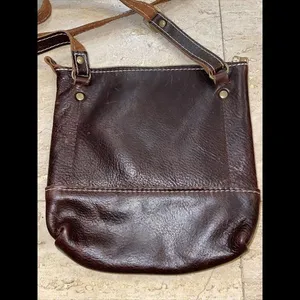 Portland Leather Goods Brown Crossbody‎ hobo Bag Purse 8.5”x9” thumbnail 6