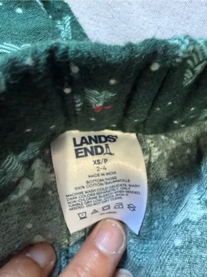 Lands' End Forest Green Two-Piece Pajama Set thumbnail 3