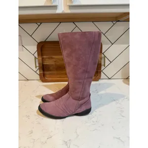 vintage Palladium knee-high boots made soft suede dusty purple Y2K casual boho thumbnail 4