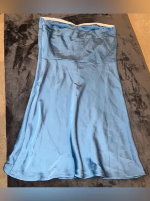 Hello Molly Style Slip Satin Mini Dress in Blue Size 4 (small) New with tag thumbnail 14