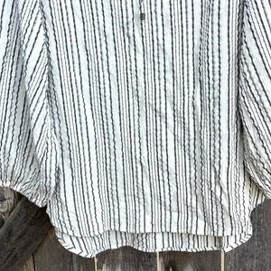 NWT Free People Ryhthm of the Night Tunic Top Ivory / Black Size Large thumbnail 10