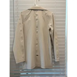 FIGS Off-Duty Lab Coat Women Small Beige Water Rain Resistant Stretch W19OW1001 thumbnail 6