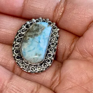 Caribbean Larimar Ring Size 7 1/4 Blue thumbnail 2