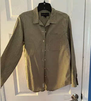 Abercrombie & Fitch women’s green plain buttoned down shirt thumbnail 1
