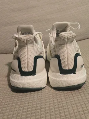 adidas Cream Knit Sneakers with Green Accents thumbnail 8