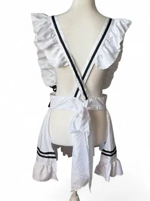 Ruffle Maid Costume Apron White Size XL thumbnail 4