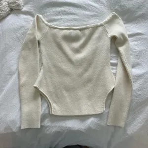 cream knit off the shoulder top thumbnail 2