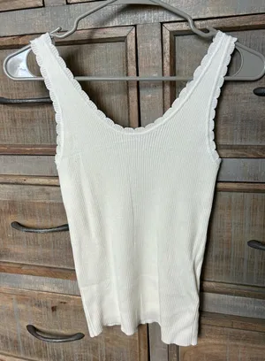 White Amazon Top Tank  thumbnail 1