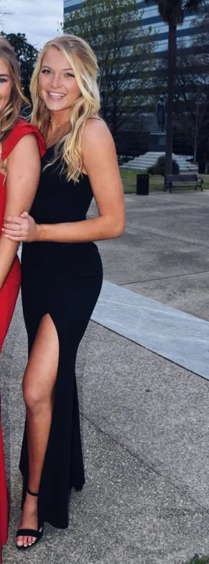 Windsor Black Formal One-Shoulder High Slit Dress thumbnail 2