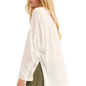 Free People We The Free On My Mind V Neck Dolman Sleeve Relaxed Shirt White Sm thumbnail 3