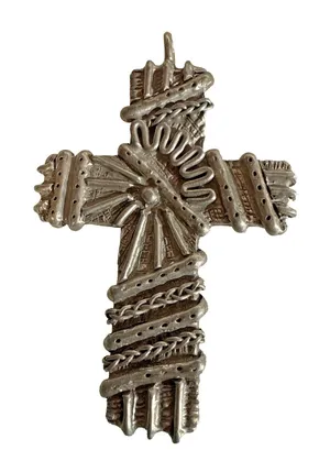 Mancle Pewter Cross Pendant Ornament Made in USA Gift Boxed thumbnail 1