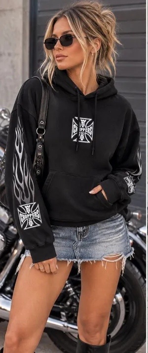 West Coast Choppers Hoodie Jessie James Y2K unisex small NWOT thumbnail 1