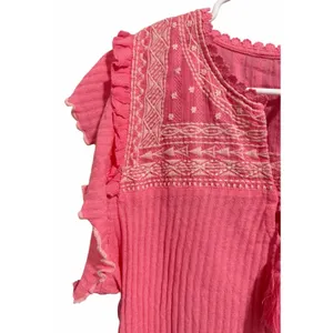 Free People Sarafina Embroidered Top‎ Pink Rose Women's Size Small thumbnail 7