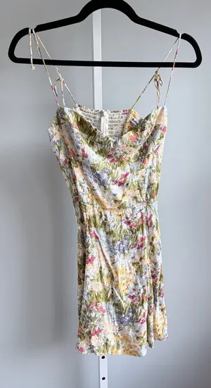 Reformation Floral Viscose Smocked Slip Midi Dress Size 6 thumbnail 1