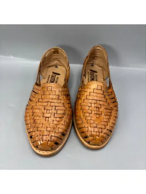 Artesanias Castimanz Huarache Flat Sandal Womens 5 Tan Leather Round Toe Slip On thumbnail 3