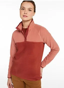 L.L. Bean Fleece Pullover Women Quarter Zip Colorblock Outdoor Size Small thumbnail 1