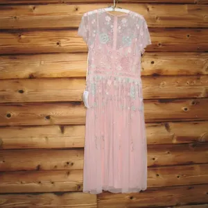 MAC DUGGAL 9134 Womens Embellished High Neck Butterfly Sleeve Midi Dress thumbnail 11