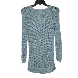 Gap Open Knit Sweater Size‎ Medium Blue Womens Cotton Nylon Blend LS thumbnail 7